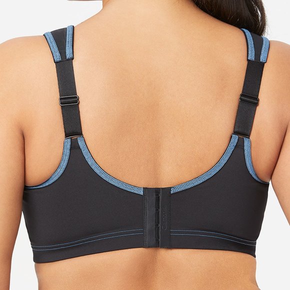 Glamorise 48D High-Impact CAMI SPORT Bra Wicks-U-Dry BOUNCE-CONTROL Black NEW - Picture 2 of 10